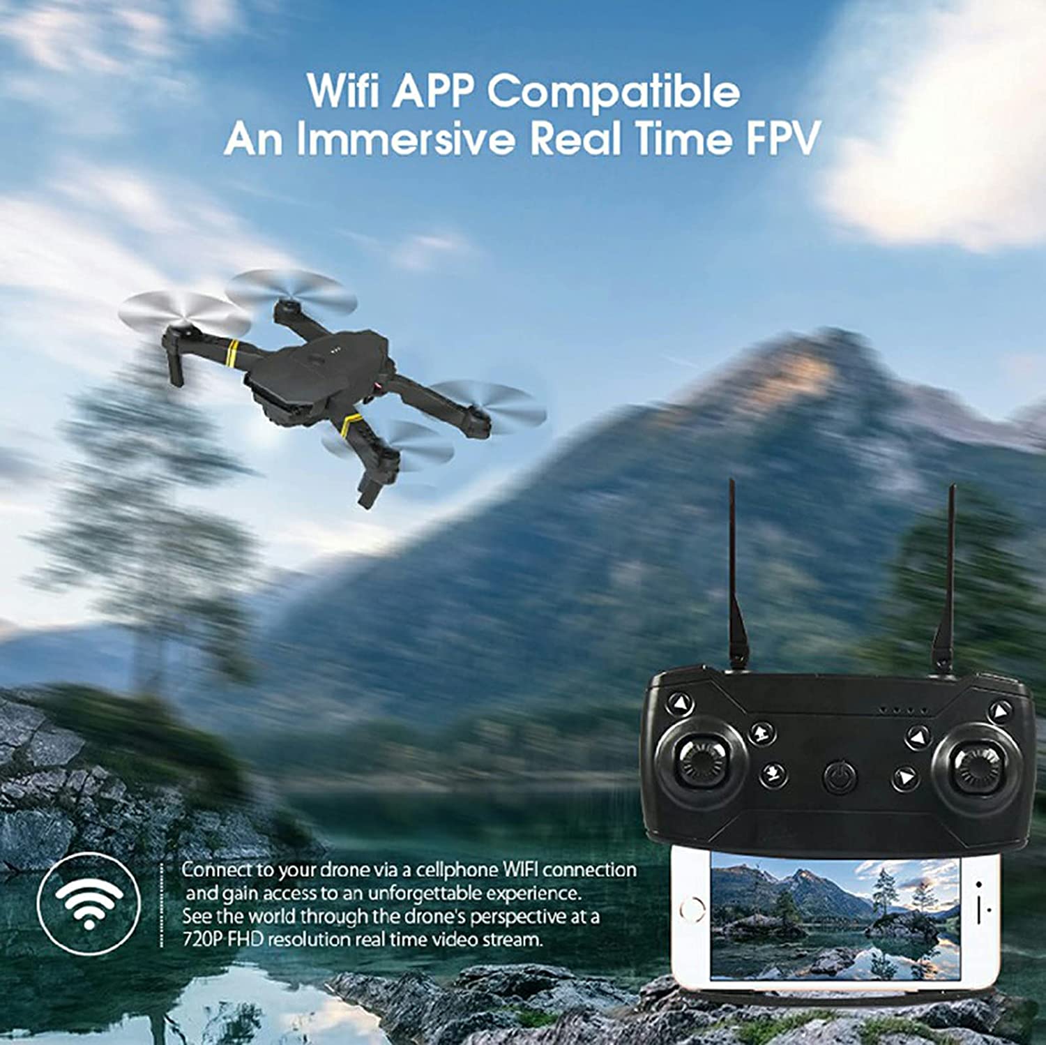 4K HD Dual Camera RC FPV WiFi Portable Wide Angle Foldable Quadcopter Drone - SnagItCo.