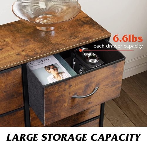 6 Drawer Dresser Rustic Brown For Bedroom Storage Solutions - SnagItCo.