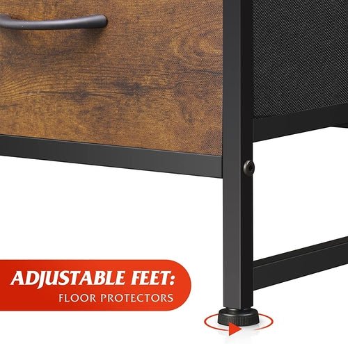 6 Drawer Dresser Rustic Brown For Bedroom Storage Solutions - SnagItCo.