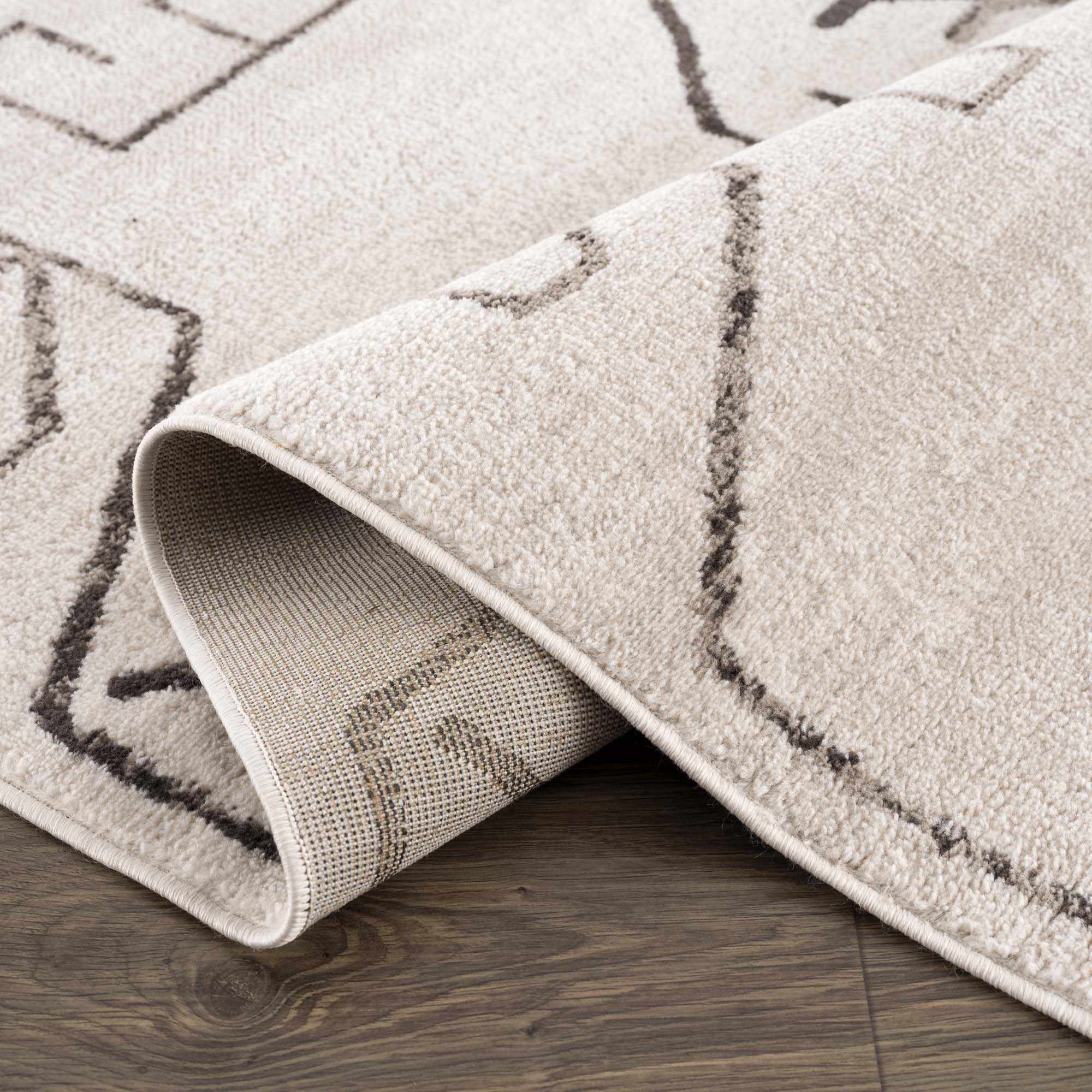 Azzan Cream & Charcoal Area Rug - SnagItCo.