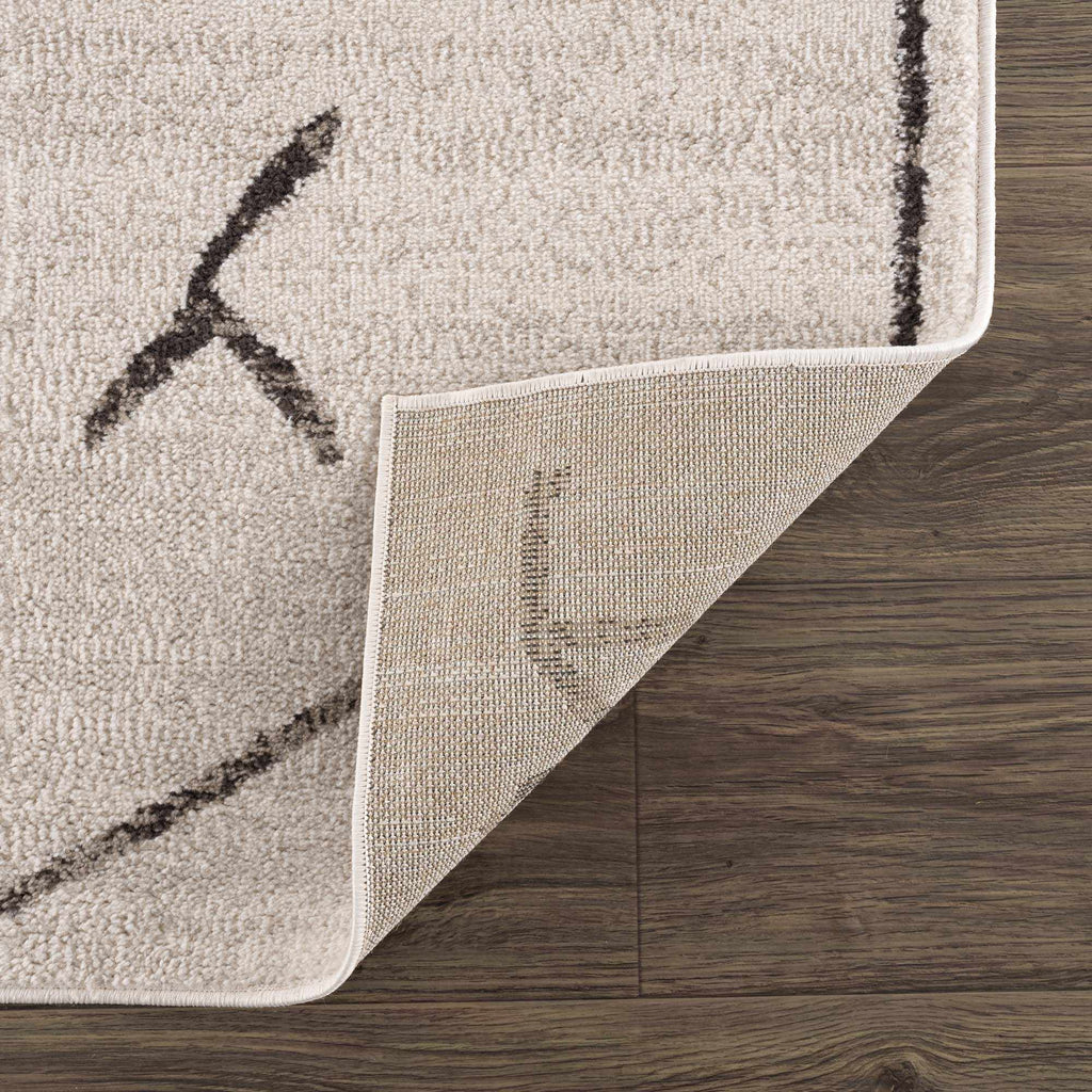 Azzan Cream & Charcoal Area Rug - SnagItCo.