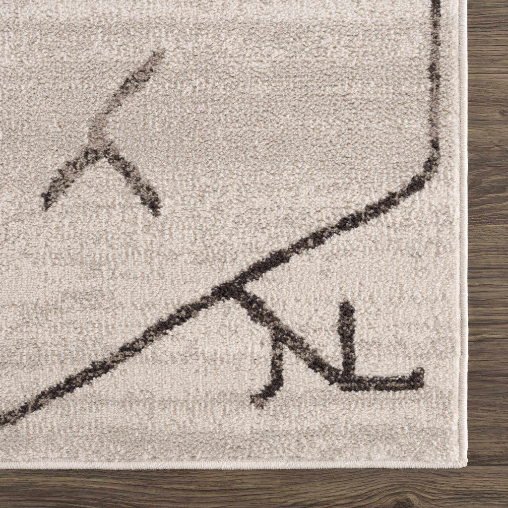 Azzan Cream & Charcoal Area Rug - SnagItCo.