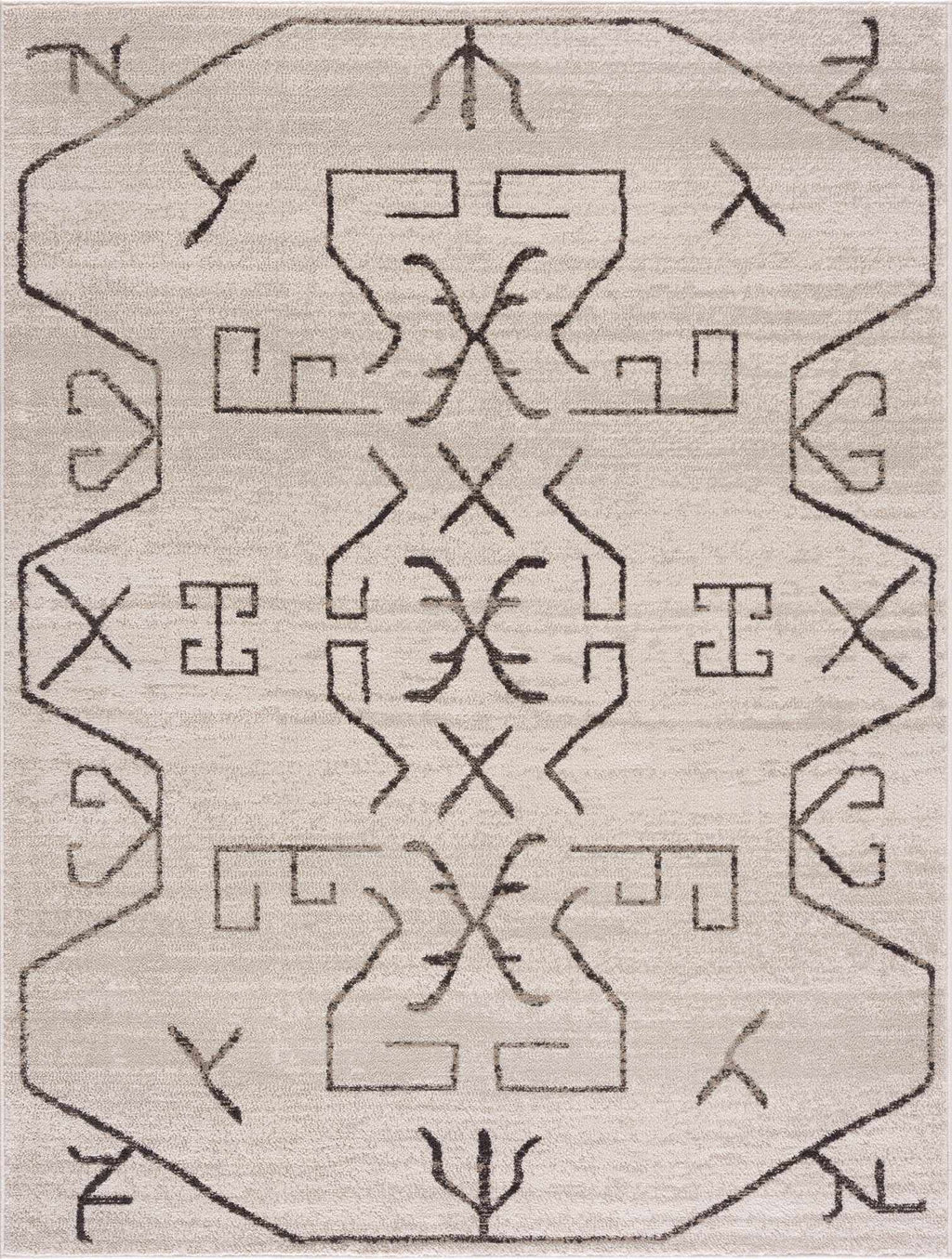 Azzan Cream & Charcoal Area Rug - SnagItCo.