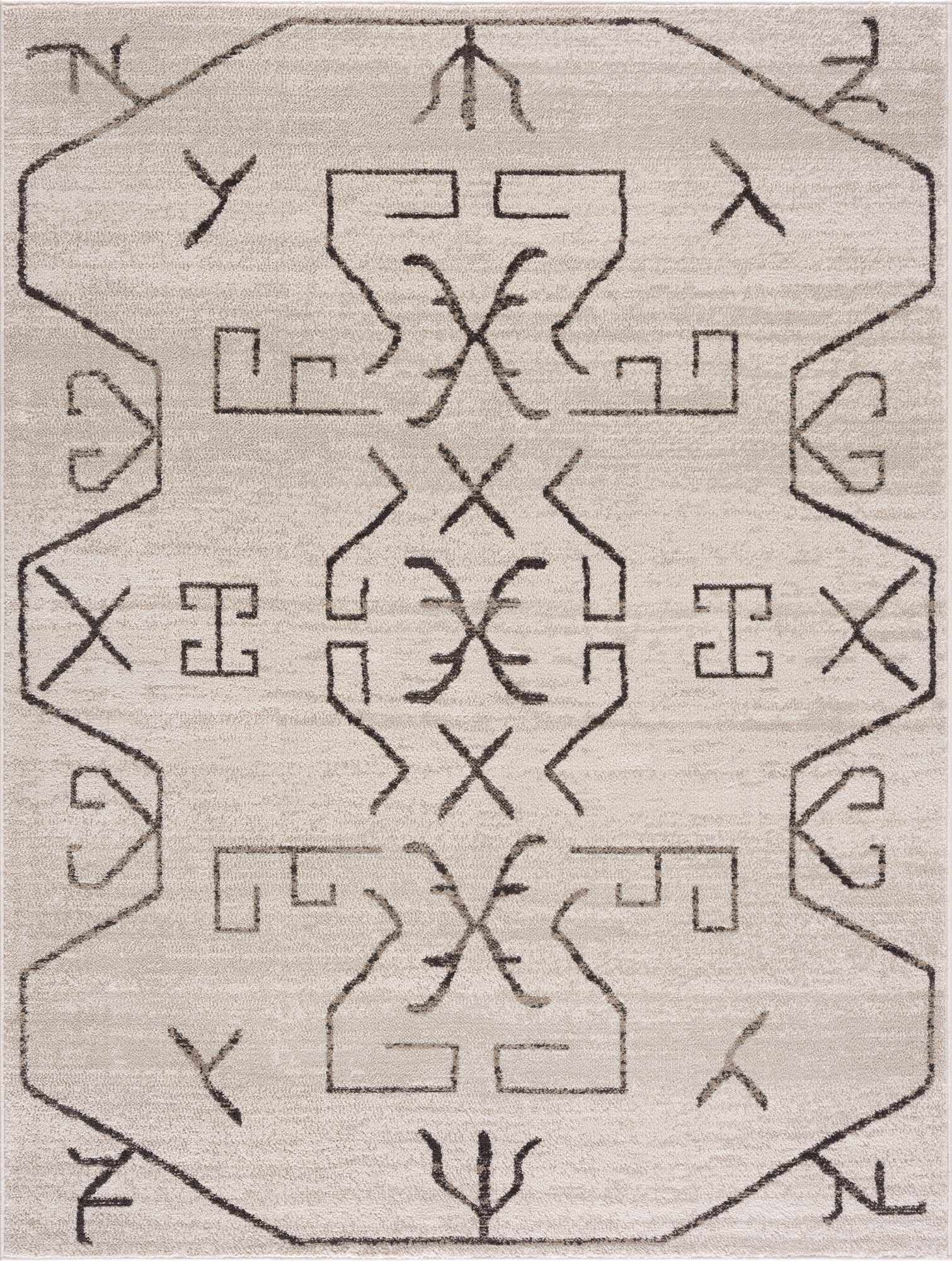 Azzan Cream & Charcoal Area Rug - SnagItCo.