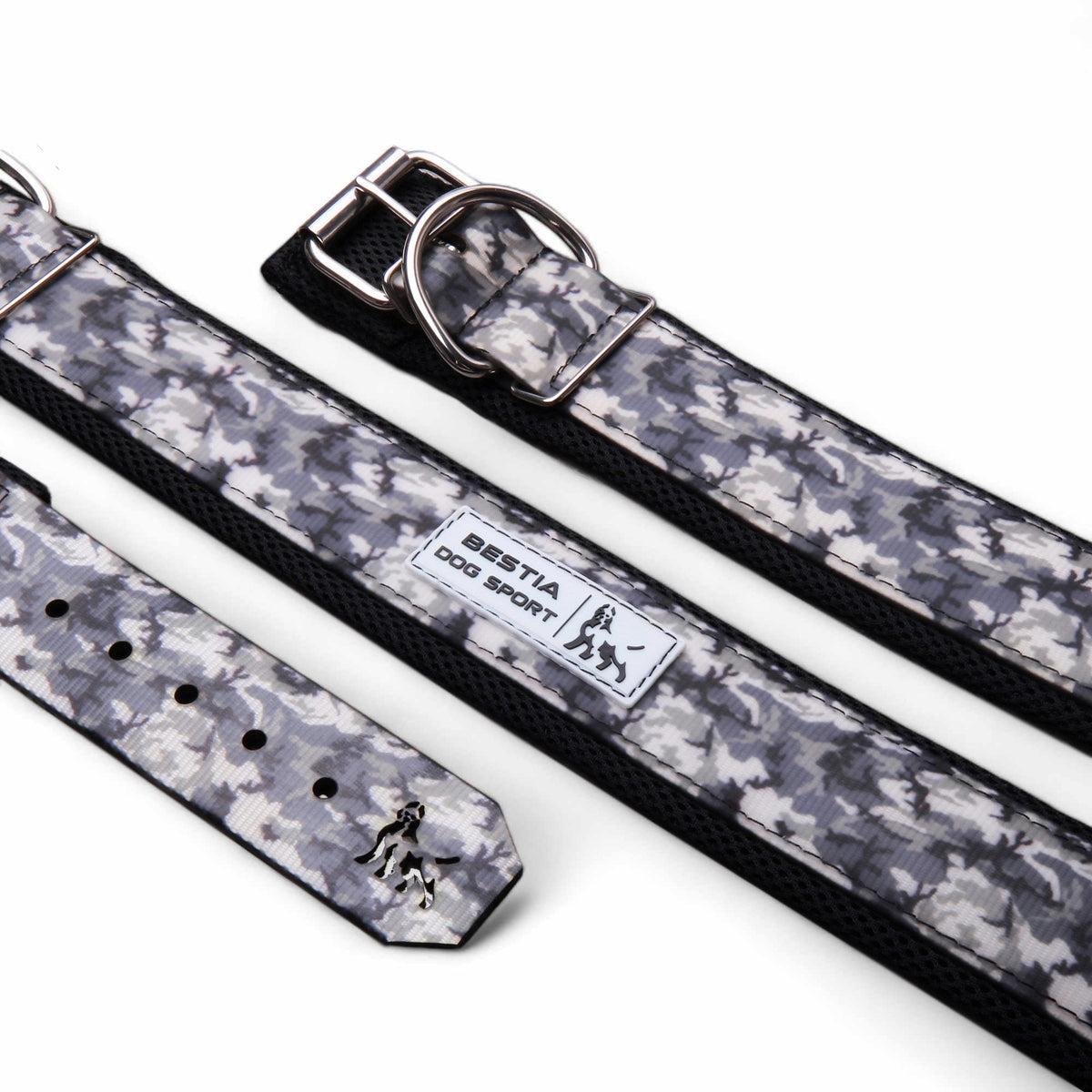 BESTIA DOG SPORT COLLAR GREY CAMO - SnagItCo.