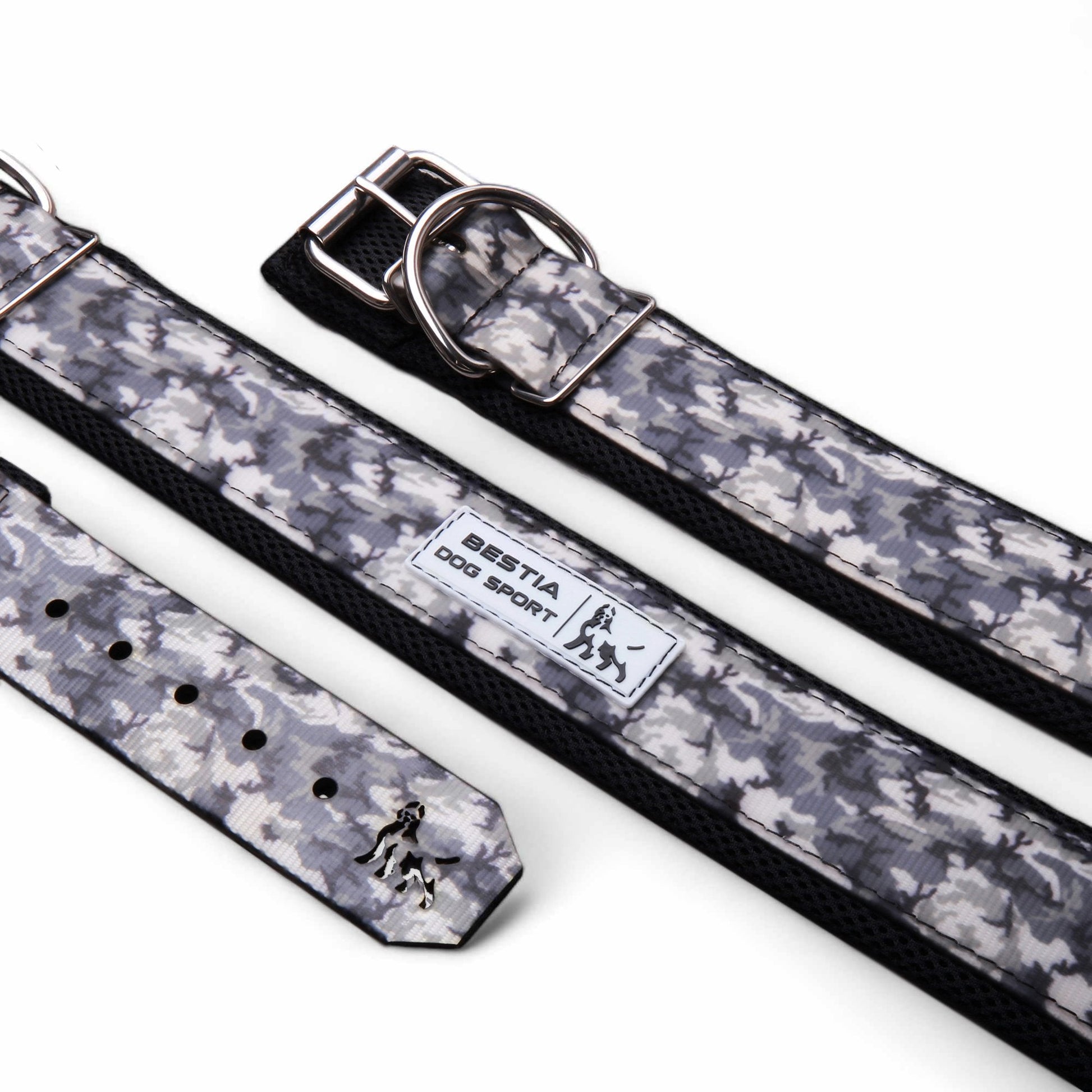 BESTIA DOG SPORT COLLAR GREY CAMO - SnagItCo.