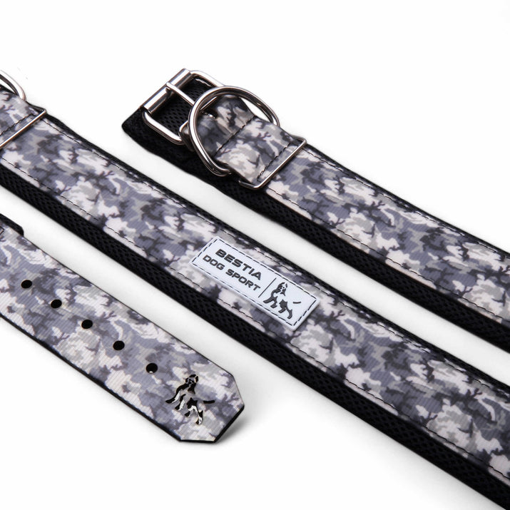 BESTIA DOG SPORT COLLAR GREY CAMO - SnagItCo.