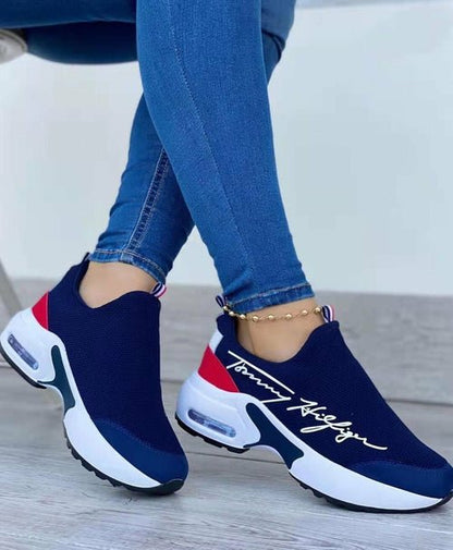 Casual Breathable Wedges Ladies Walking Sneakers Flat Women Shoes - SnagItCo.