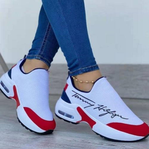Casual Breathable Wedges Ladies Walking Sneakers Flat Women Shoes - SnagItCo.