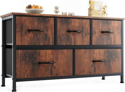 Dresser for Bedroom with 5 Drawers, Wide Chest of Drawers, Fabric - SnagItCo.