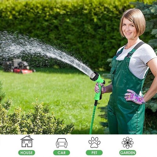 Expanding Expandable Flexible Garden Water Hose w Spray Nozzle 25, 50, - SnagItCo.