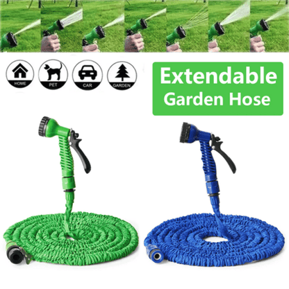 Expanding Expandable Flexible Garden Water Hose w Spray Nozzle 25, 50, - SnagItCo.