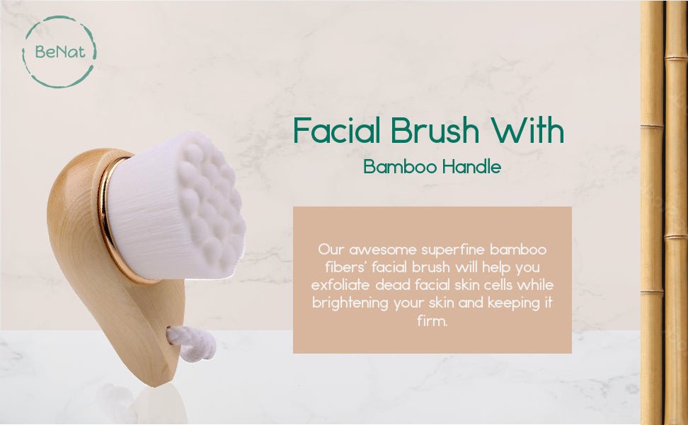 Facial Brush with Bamboo Handle - SnagItCo.