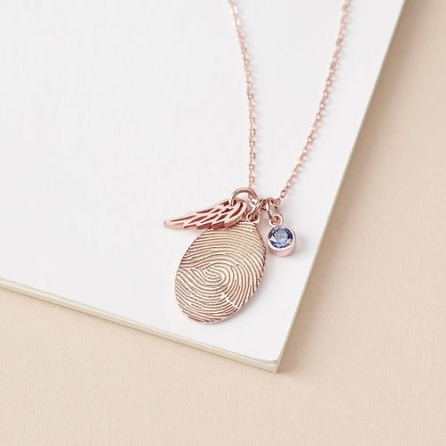 Fingerprint Necklace, Fingerprint Jewelry With Birthstone - SnagItCo.