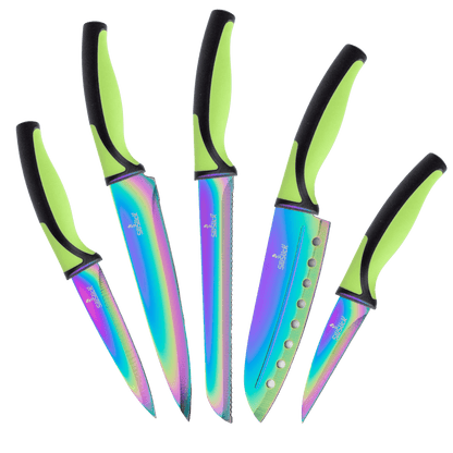 Kitchen Knife Set - Green Handle - SnagItCo.