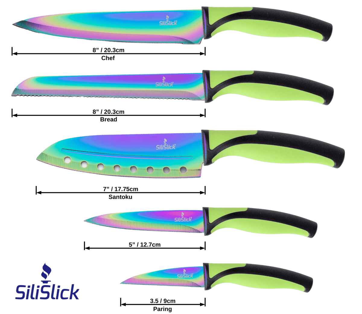 Kitchen Knife Set - Green Handle - SnagItCo.