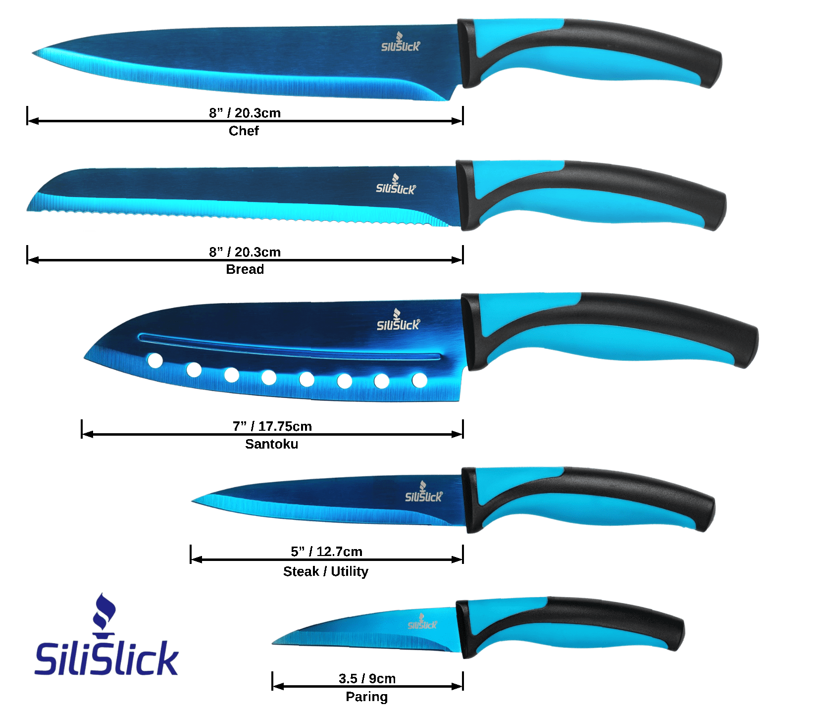 Kitchen Knife Set - Titanium Coated Blades - SnagItCo.