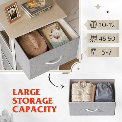 Light Grey Fabric Dresser 5 Drawer Organizer Storage Solution - SnagItCo.