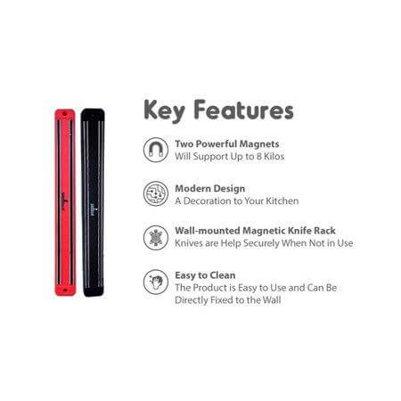 Magnetic Knife Tool Rack - 2 Red - SnagItCo.