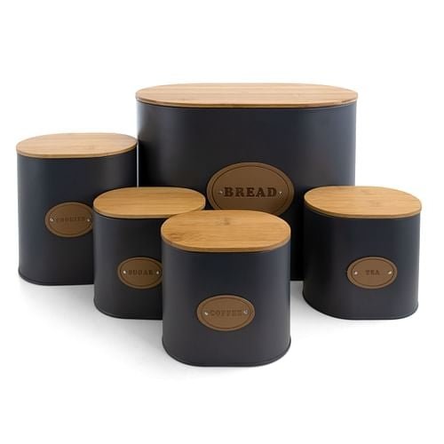 MegaChef Kitchen Food Storage and Organization 5 Piece Canister Set in - SnagItCo.