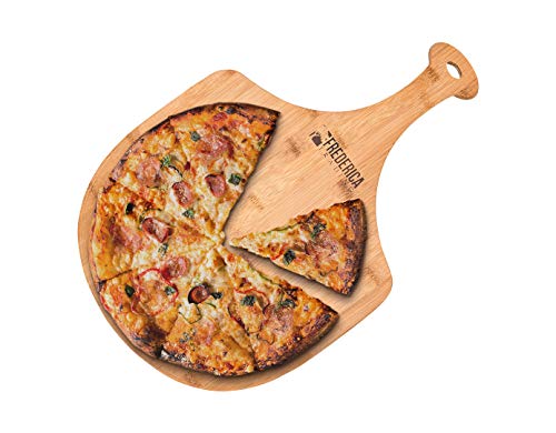 Premium Natural Bamboo Pizza Peel Paddle and Cutting Board (For Pizza, Fruit, Vegetables, Cheese) - SnagItCo.