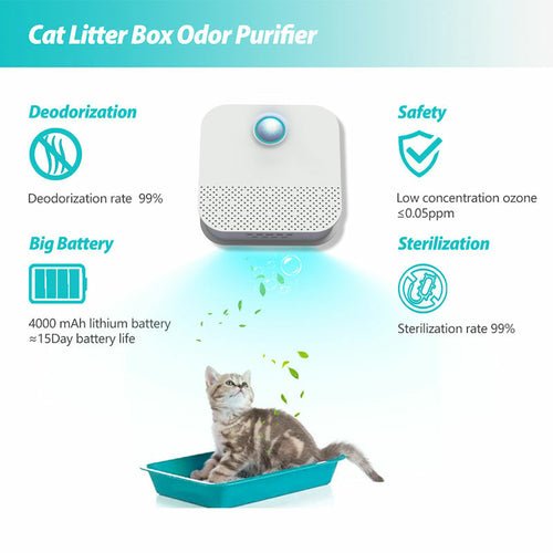 Smart Cat Odor Purifier for Cat Litter Box Deodorizer Dog Air Cleaner - SnagItCo.