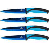 Steak Knife Set 4 Titanium Coated Deep Blue Blade - SnagItCo.