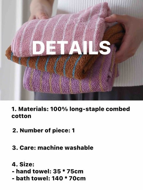 Ultra Soft Absorbent Retro Stripe Bath Towel - 100% Organic Cotton - SnagItCo.