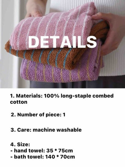Ultra Soft Absorbent Retro Stripe Bath Towel - 100% Organic Cotton - SnagItCo.